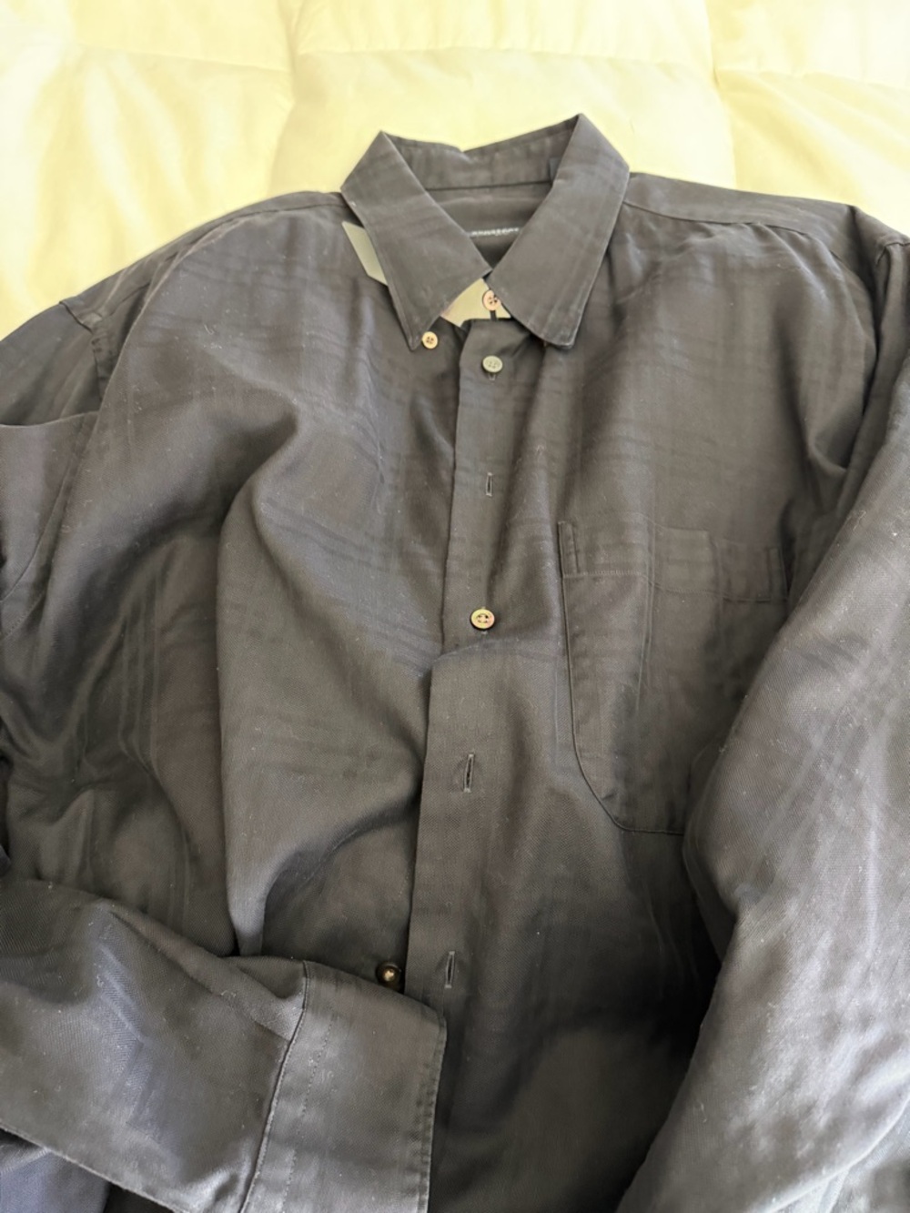 Burberry Black Long-Sleeve Casual Button-Down Shirt